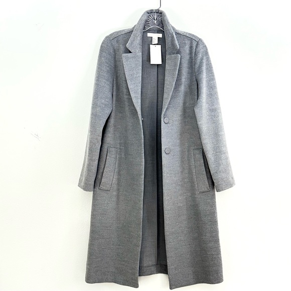 NWT H&M Gray Light-weight Long Coat - SIZE: 0 - Picture 3 of 7